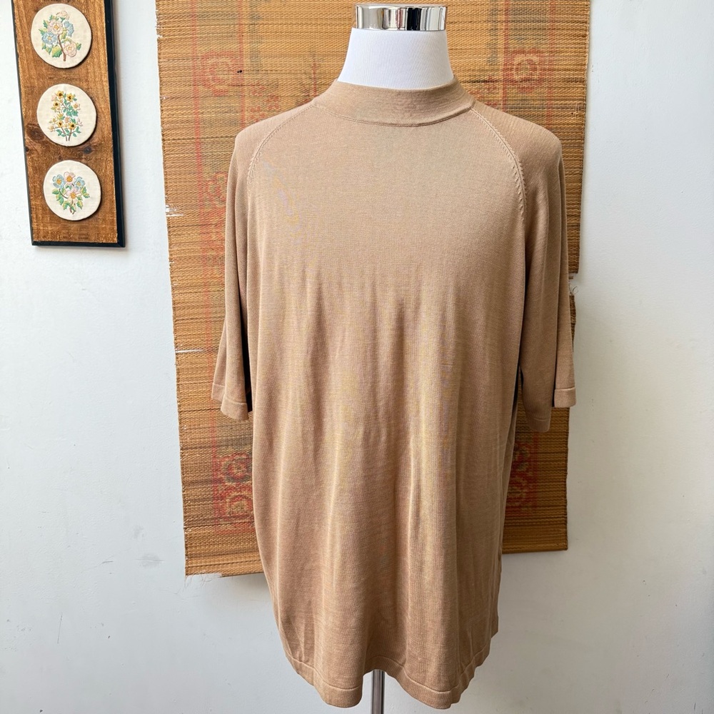 Norm Thompson Silk Tan Short Sleeve Tee